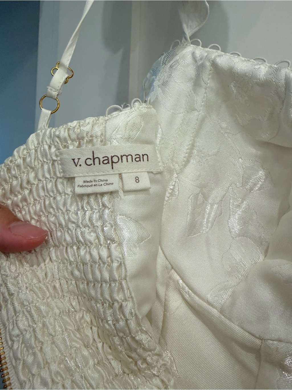 V. Chapman Vera Bustier Midi Dress In White Baroque Floral — image 5 of 6